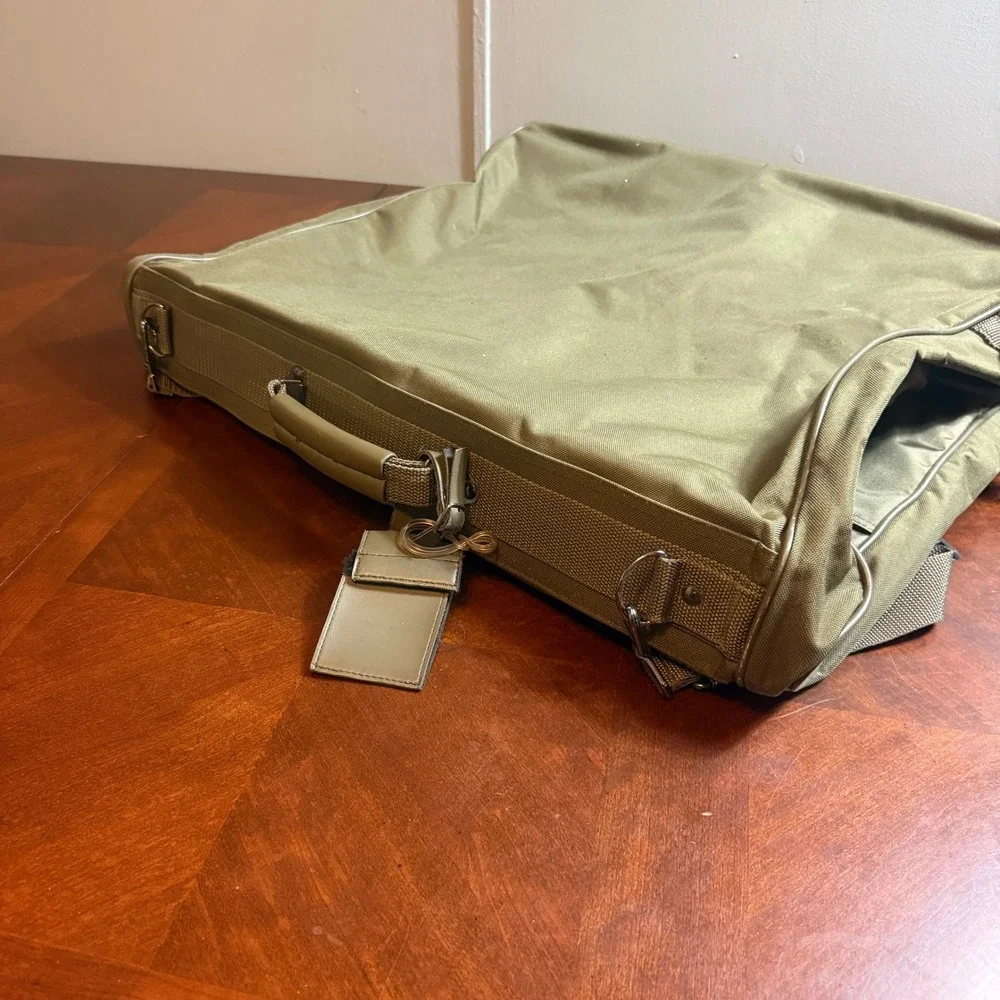 Pierre Cardin vtg Olive Green Nylon Garment Bag Travel Suit Carrier H Rosenfeld‎